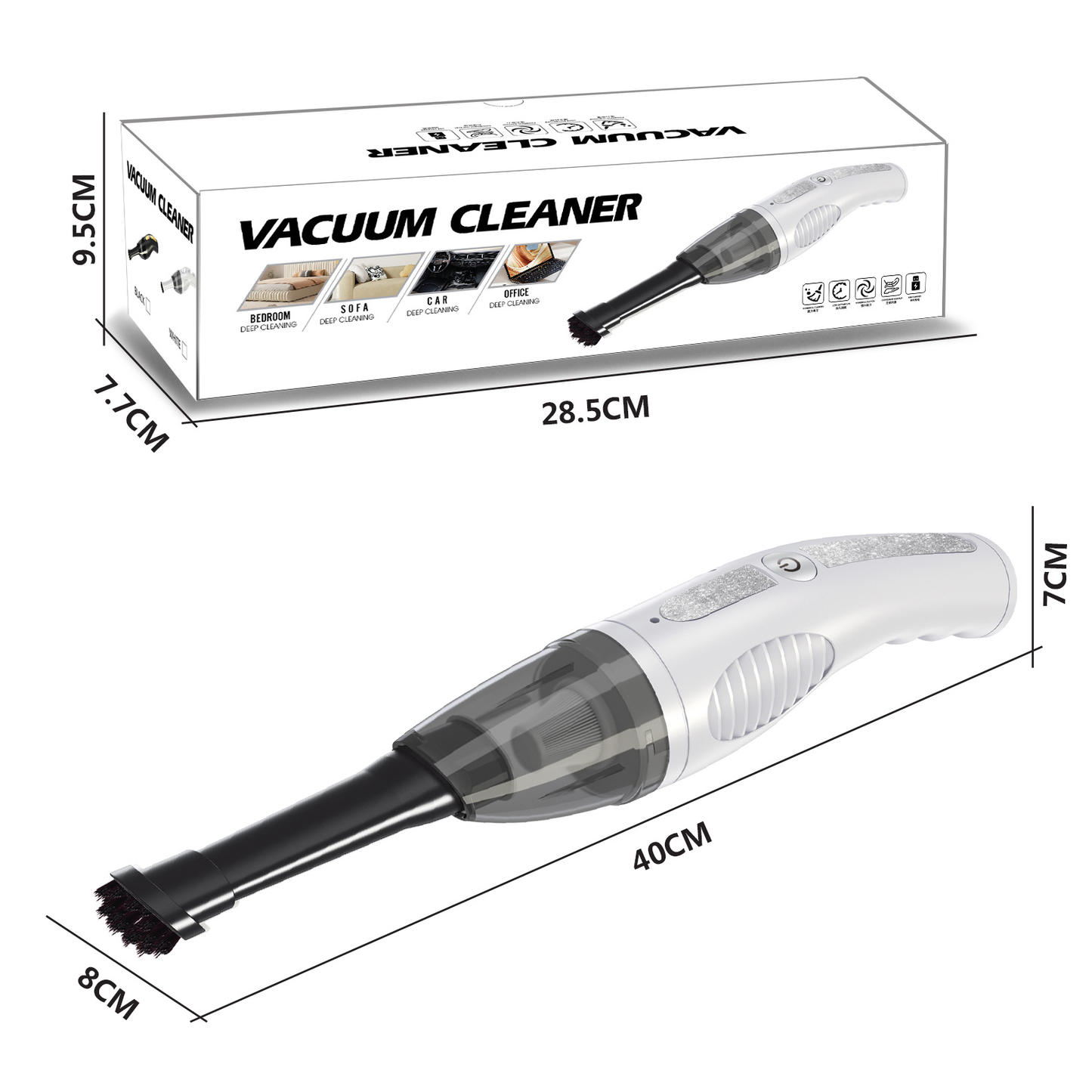 Mini Portable Vacuum cleaner & Air Duster, USB Charge, Car, Home, Office, Pet