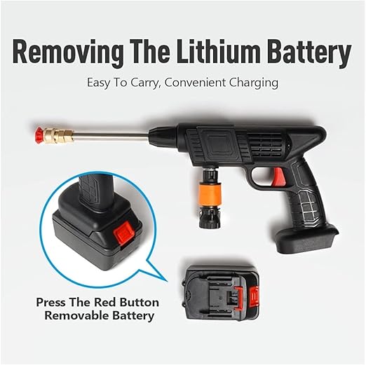 High-Pressure Car Washing gun, 48V, 5M Range, Cordless Portable Electric Water High Pressure Washer Gun, Used For Car Washing, Floor Cleaning & Garden Watering