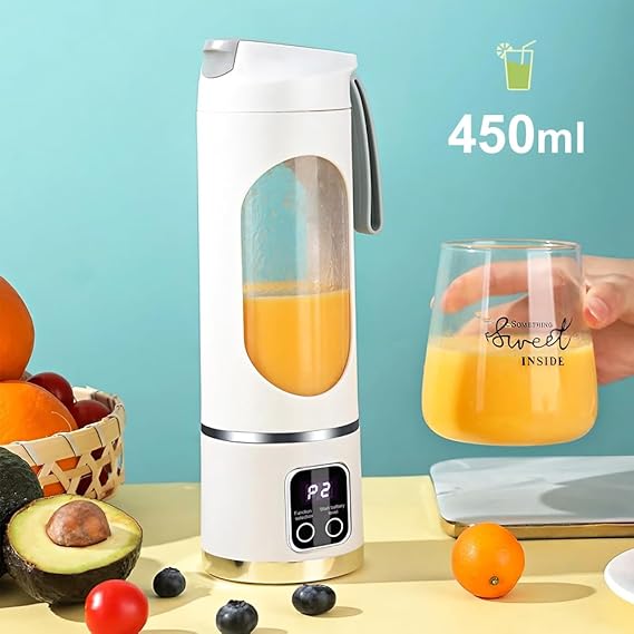 Portable Smoothie Blender, 450ML Cordless Juicer Blender For Shakes and Smoothies,12 Blades, USB-C Rechargeable, BPA Free, Leakproof Flip and sip, Travel Blender