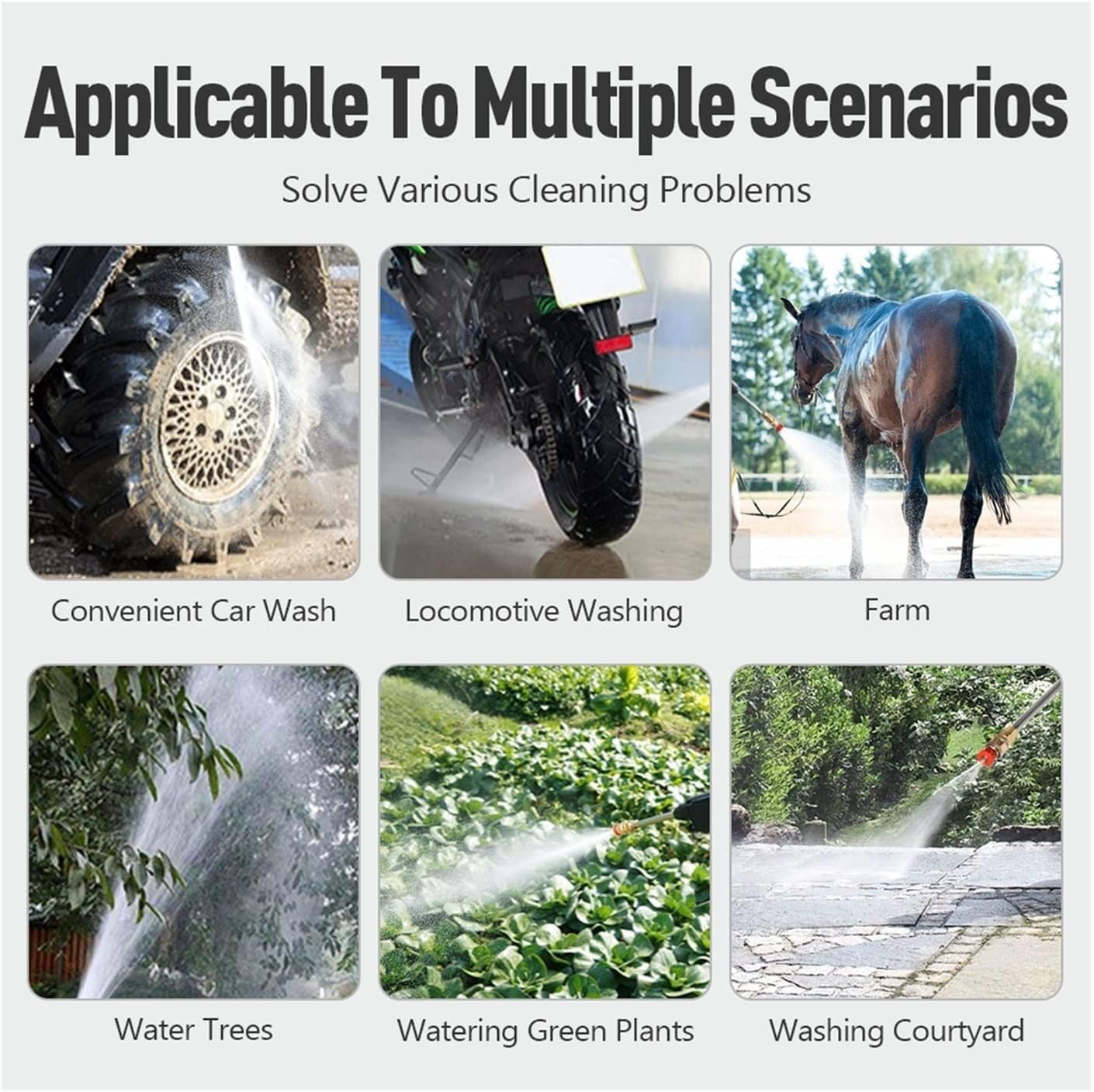 High-Pressure Car Washing gun, 48V, 5M Range, Cordless Portable Electric Water High Pressure Washer Gun, Used For Car Washing, Floor Cleaning & Garden Watering