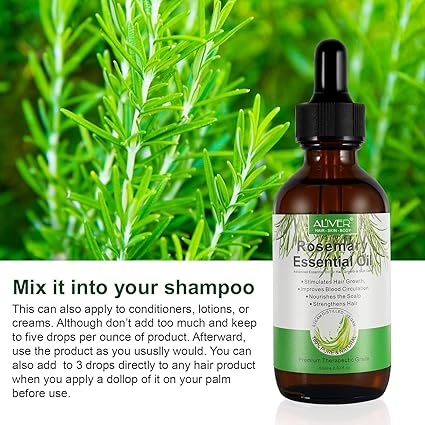 Rosemary Oil for Hair Growth 2 Fl Oz, Pure Organic Rosemary Essential Oils Serum for Dry Damaged Hair and Growth, Hair Loss Scalp Treatment