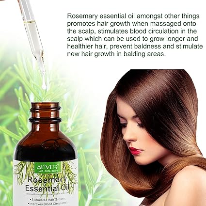 Rosemary Oil for Hair Growth 2 Fl Oz, Pure Organic Rosemary Essential Oils Serum for Dry Damaged Hair and Growth, Hair Loss Scalp Treatment