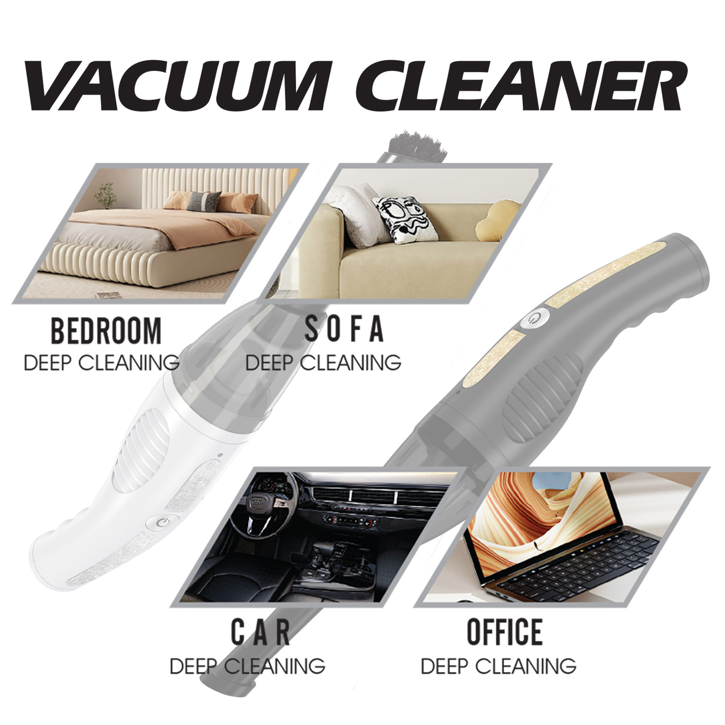 Mini Portable Vacuum cleaner & Air Duster, USB Charge, Car, Home, Office, Pet
