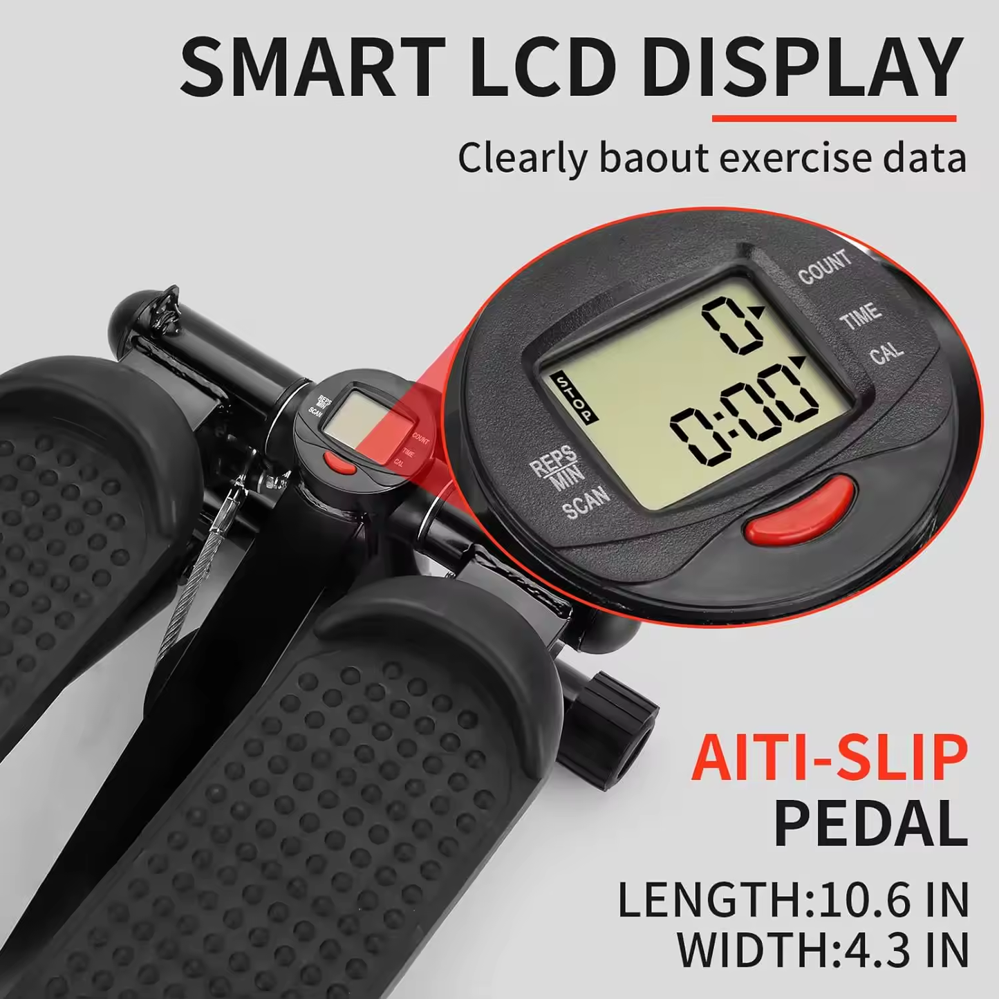 Home Fitness Mini Stepper with Resistance Bands