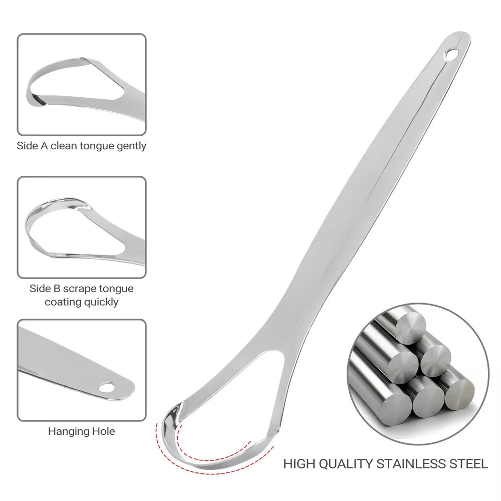 Stainless steel surgical grade Tongue Scrapper