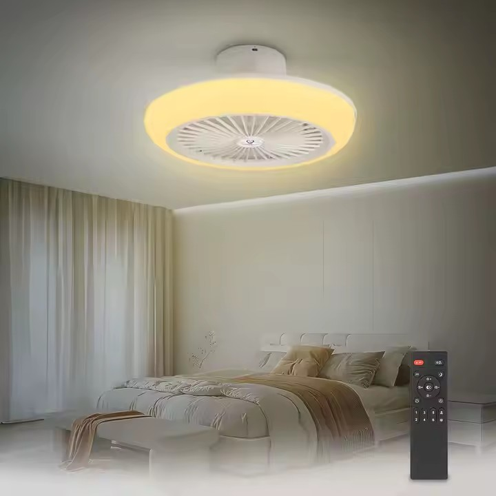 LED Ceiling Fan with Lighting Lamp Adjustable Brightness, Color Temperature, Wind Speed for Bedroom and Living Home