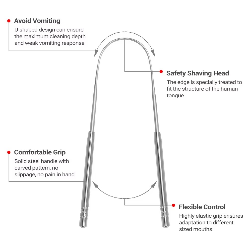 Stainless steel surgical grade Tongue Scrapper
